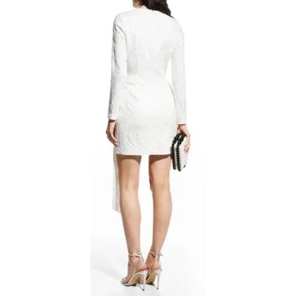 One33 Social Light Ivory Fringe Jacquard Dress NWT Sz. 6 - Picture 2 of 9